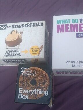 Meme White and Purple Party Card Game Box